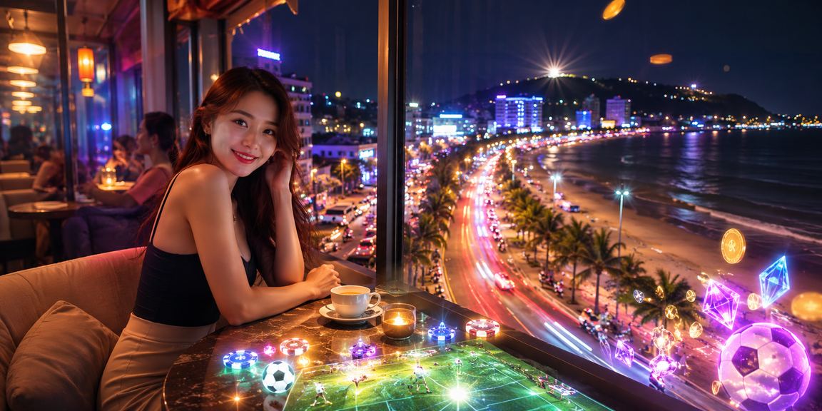 Khung cảnh giao dịch tài chính tại Vũng Tàu với quán cà phê cạnh casino